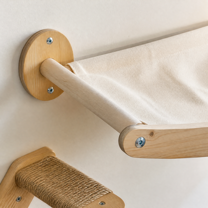 MeowRidge™ — Wall-Mounted Cat Hammock & Climbing Steps